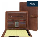 ELIZO Leather Portfolio Binder Organizer