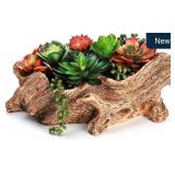 Tebery 13.8' Driftwood Resin Planter Container