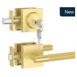 Asidrama Gold Zinc-Alloy Door Lock Set 2-Pk