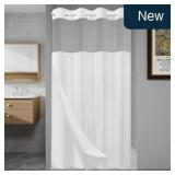 SORTTO No Hook Waffle Shower Curtain 36x74 White
