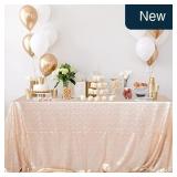 ShiDianYi 90x132' Champagne Sequin Tablecloth