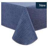 LIBERECOO Vinyl Tablecloth 60x120 Denim Blue