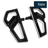 Harley Passenger Footboards Black & White 1 Pk
