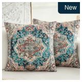 Boho Throw Pillow Covers 18x18 2-Pk Vintage