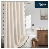 MIULEE 72'x84' Extra Long Scalloped Linen Shower