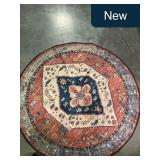 Circle Rug - White & Vibrant Design