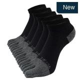 ZAKASA Men's 5-Pk Ankle Toe Socks - No Show Cotton