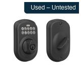 Schlage Plymouth Keypad Deadbolt Lock Matte Black