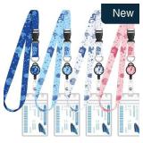 HONSIO 4-Pk Cruise Lanyards, Retractable Badges