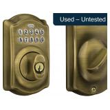 Schlage Keypad Deadbolt Lock Antique Brass
