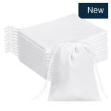 G2PLUS 20-Pk White Velvet Drawstring Bags 4.7x6