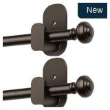 KAMANINA No Drill Curtain Rods 2-Pk 16-30' Bronze