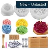 69 Pcs Silicone Peony Rose Candle Molds Set