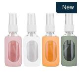 HOMBYS 4-Pk 2oz Clear Glass Spray Bottles w/Sleeve