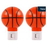 2-Pk Warm White LED Basketball Night Light
