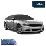 Black Half Car Cover 11.8Ft Waterproof Oxford
