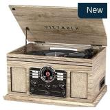 Victrola Quincy 6-in-1 Bluetooth Player Oatmeal