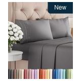 Queen 4-Pc Sheet Set, Dark Grey, Cooling
