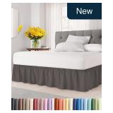 Wrap Around Bed Skirt Full Size 21' Drop Dark Grey