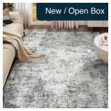 UERMEI 8x10 Grey Area Rug Washable Abstract