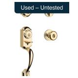 Kwikset Montara Entry Handleset & Deadbolt, Brass