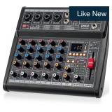 Pyle 6-Ch DJ Mixer PMX466 USB 4 XLR Inputs