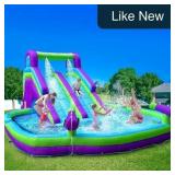 Inflatable Double Water Slide with Splash Pool