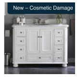 allen + roth 48' White Vanity Carrara Marble Top