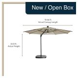 allen + roth 11-ft Beige Slide-Tilt Cantilever