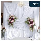 40ft×15ft White Backdrop Curtain