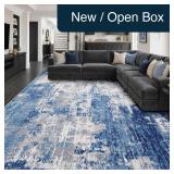RELEANY 9'x12' Abstract Area Rug Blue Gray