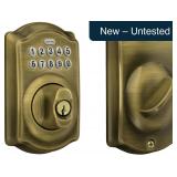 Schlage Electronic Keypad Deadbolt Lock, Brass