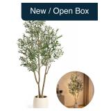 7FT Artificial Olive Tree w/ Lights & Planter
