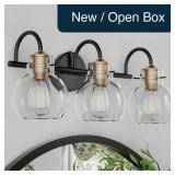 3-Light Vanity Light Fixture Black Copper 17'
