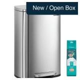 SONGMICS 13 Gal Stainless Steel Trash Can Step-On