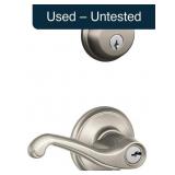 Schlage Flair Deadbolt & Lever Set Satin Nickel