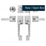 VEVOR Double Door Handle Set, Satin Nickel