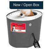 IRIS USA Hooded Cat Litter Box Large Dark Gray