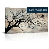 sechars Birds on Tree Branch Canvas 20x40 Art