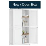 VASAGLE Floor Storage Cabinet, 2 Shelves, 4 Doors