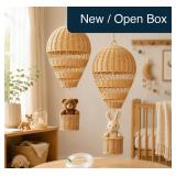 Ipetboom Rattan Woven Hot Air Balloon Set of 2