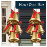 MorningRo 8 Pcs Gold Giant Xmas Bells 8in 6.5in