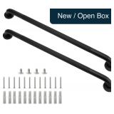 32' Black Anti-Slip Shower Grab Bars 2-Pk