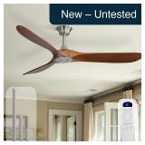 Sofucor 60' Ceiling Fan No Light 3 Blades Remote