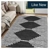 HelloTree 3x5 Geometric Area Rug - Black