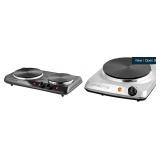 OVENTE 1700W Double Burner & 1000W Single Burner