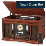 Victrola Aviator 8-in-1 Bluetooth Player, Mahogany
