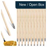 Barydat 20-Pk 55' Lacquered Wood Broom Handles