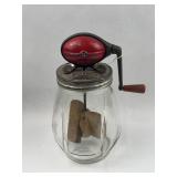 Dazey Red Football Glass Butter Churn