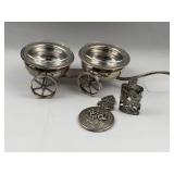Silver-Plated Trolley, Bottle & Mirror